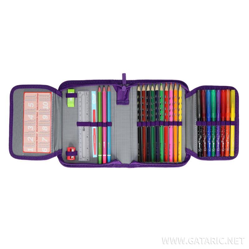 Pencil case ''BUTTERFLY PURPLE'', 1-Zipper 